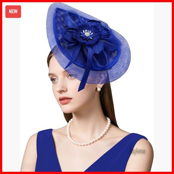 Vintage Linen Fascinator Hat for Derby Wedding Church Tea Party main image 4